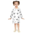 thumbnail image 2 of Girls' long-sleeved dress Skull and Bones Girls' A-line dress with ribbed cuffs Soft and comfortable, 2 of 6