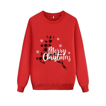 

ketyyh-chn99 Pajama Family Christmas Short Sleeve Women s Christmas T Shirts Thick Crewneck Ultra And Christmas Pajamas for Family