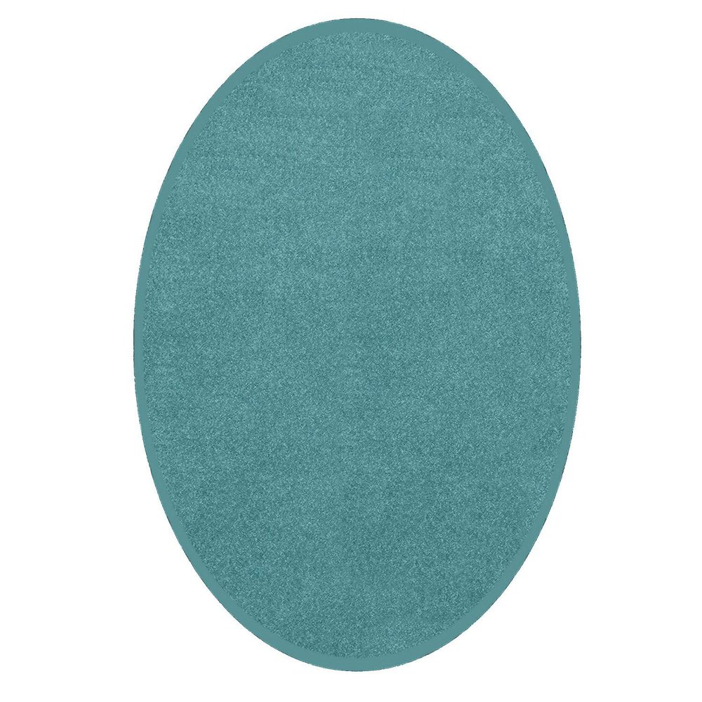 Bright House Solid Color Area Rugs Teal 5'x7' Oval