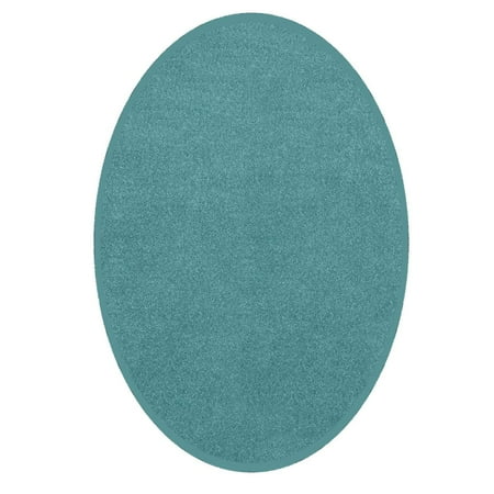 Solid Color Collection - Starwars Collection Solid Color Area Rugs Teal - 5'x8' Oval