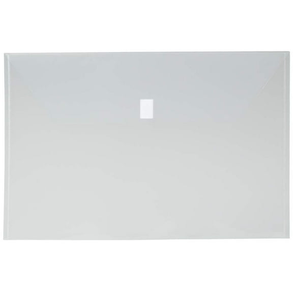 JAM PAPER Enveloppes en Plastique avec Fermeture à Crochets et Boucles - Livret Jumbo - 12 x 18 - Transparent - 12/paquet