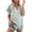 Light blue, variant on DondPO Womens tops Shirts for Women Cotton Womens Short Sleeve Shirts V Neck Collared Button Down Blouse tops Camp Shirt S 6XL Shirts for Women Linen Shirts for Women Silver L