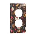 thumbnail image 2 of Yayeee Duplex Wall Plate 1-Gang 4.5"x2.7" Home Receptacle Light Switch Decorative Outlet Cover, Chocolate Cakes, 2 of 7