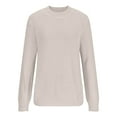 thumbnail image 5 of Lilgiuy Women Solid Color Casual Sweater Round Neck Warm Tight Pullover for Cold Weather, 5 of 5