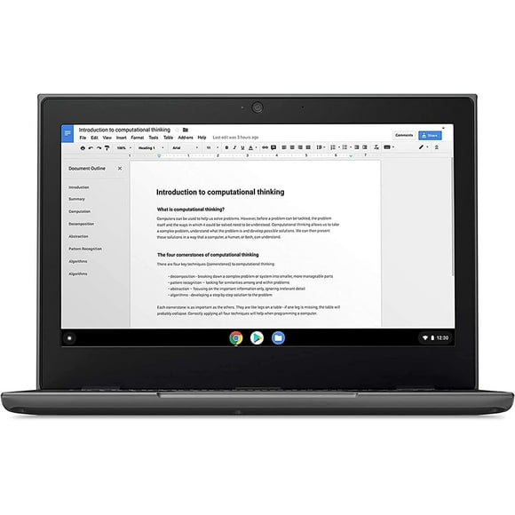 Refurbished (Good) Lenovo Chromebook 100e 2nd Gen 11.6" HD Laptop (Intel Celeron N4020, 4GB RAM, 32GB eMMC, Chrome OS) Black - Black (81MA000TUS, Refurbished)