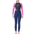 thumbnail image 2 of 3MM Maillot de Bain Multicolore Col Rond une Pièce Longue Preuve et Imperméable Maillots de Bain Manches Snorkeling Ensemble Réglable Élastique Maillots de Bain Vêtements Rose L, 2 of 7