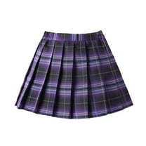 MUXiin Girls Pleated Skirts with Shorts, Elastic Waist School Uniform Plus Size Tennis Casual Skirt