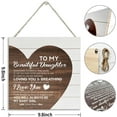 thumbnail image 2 of Gift for My Beautiful Daughter, Wooden Plaque Heart Sign, Daughter Room Wall Decor, Daughter Birthday Graduation Gift from Dad Mom, Heart Shaped Plaque Gift with Sentimental Saying to Daughter, 2 of 7