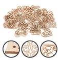 thumbnail image 4 of 100pcs Love Heart Shape Wooden Pieces Creative DIY Flower Wood Crafts Hollow Out Home Decor Wood Chips (Random Style), 4 of 4