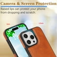 thumbnail image 5 of Allytechgroup iPhone 12 Pro / 12 Case, [Compatible with Magsafe] Slim Fit Shell Shockproof Anti-Scratch Lightweight Bumper Retro PU Leather TPU Phone Case for Apple iPhone 12 Pro/12,Lightbrown, 5 of 6