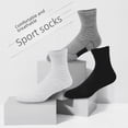 thumbnail image 2 of Calcetines de baloncesto deportivos para hombre para exteriores, transpirables, absorbentes del sudor, con parte inferior de toalla gruesa, color sólido, medianos y largos, 2 of 6