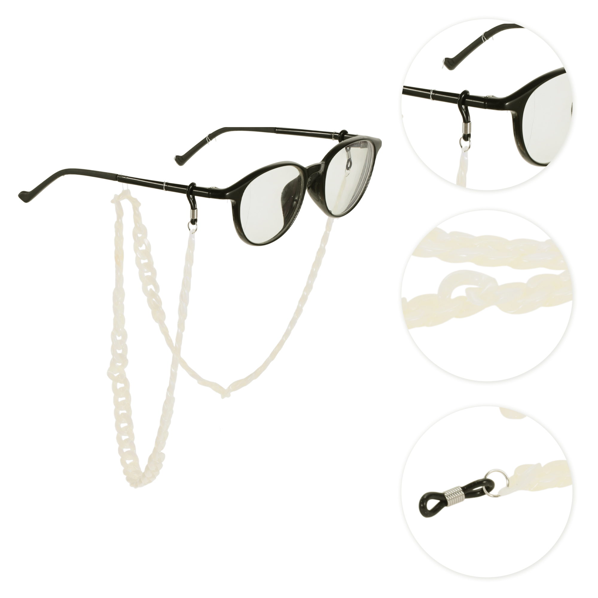 Unique Bargains Dopamine Color Pattern Eyeglass Chain 27.56" 1 Pc Beige