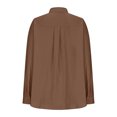 thumbnail image 4 of Royisotas Cotton Plus Size Tops for Women Casual Winter Tunic Long Sleeve Womens Button Down Shirt Coffee Collared Office Solid Button up Shirts, 4 of 5