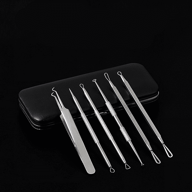 6Pcs Blackhead Remover Kit Pimple Comedone Extractor Cleaner Professional  Tool Sets Acne Removal Kit for Blemish Whitehead Popping Zit Removing  Forehead and Nose Face Skin with Portable Case 