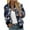 Navy, variant on Herrnalise Women's Bomber Jacket Casual Coat Zip Up Outerwear Windbreaker Floral Prints Overcoat With Pockets Navy,S