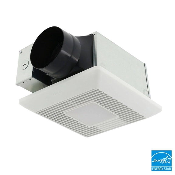 Whisper Mighty LED Pick-A-Flow 70-90CFM Ceiling/Wall ENERGY STAR Bathroom Exhaust Fan 9.5 in. x 9.5 in. Grille Footprint
