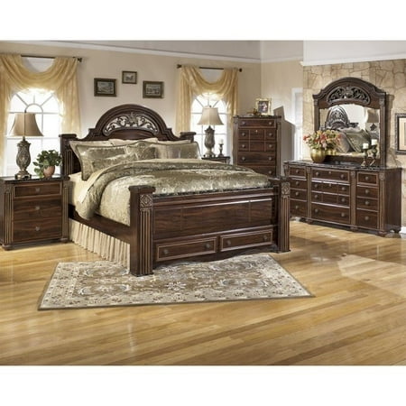 Ashley Gabriela 6 Piece Wood Queen Drawer Bedroom Set In Brown