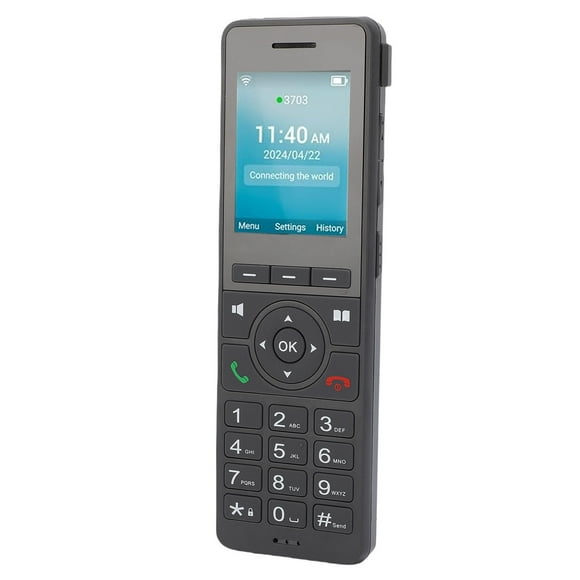 Phone 4G LTE Cordless Phone Portable Wifi 2.4in Color Screen Desktop Phone for Dect VoIP Black