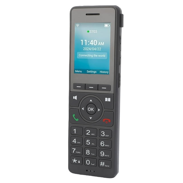 Phone 4G LTE Cordless Phone Portable Wifi 2.4in Color Screen Desktop Phone for Dect VoIP Black