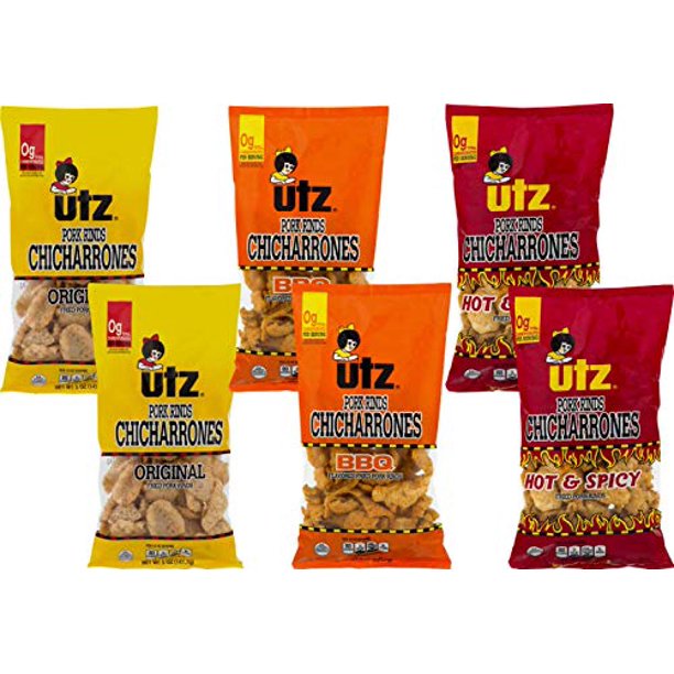 Utz Fried Pork Rinds Chicharrones (Variety, 65 oz. Bags)