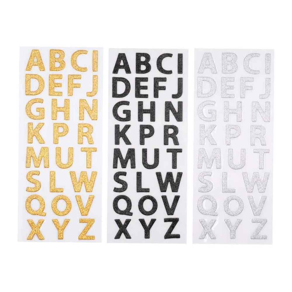 1PCS Small 26 Alphabet Letter Number Sticker Roman Letter Nail Stickers  Uppercase Lower Case Golden Silver Black Letter Stickers