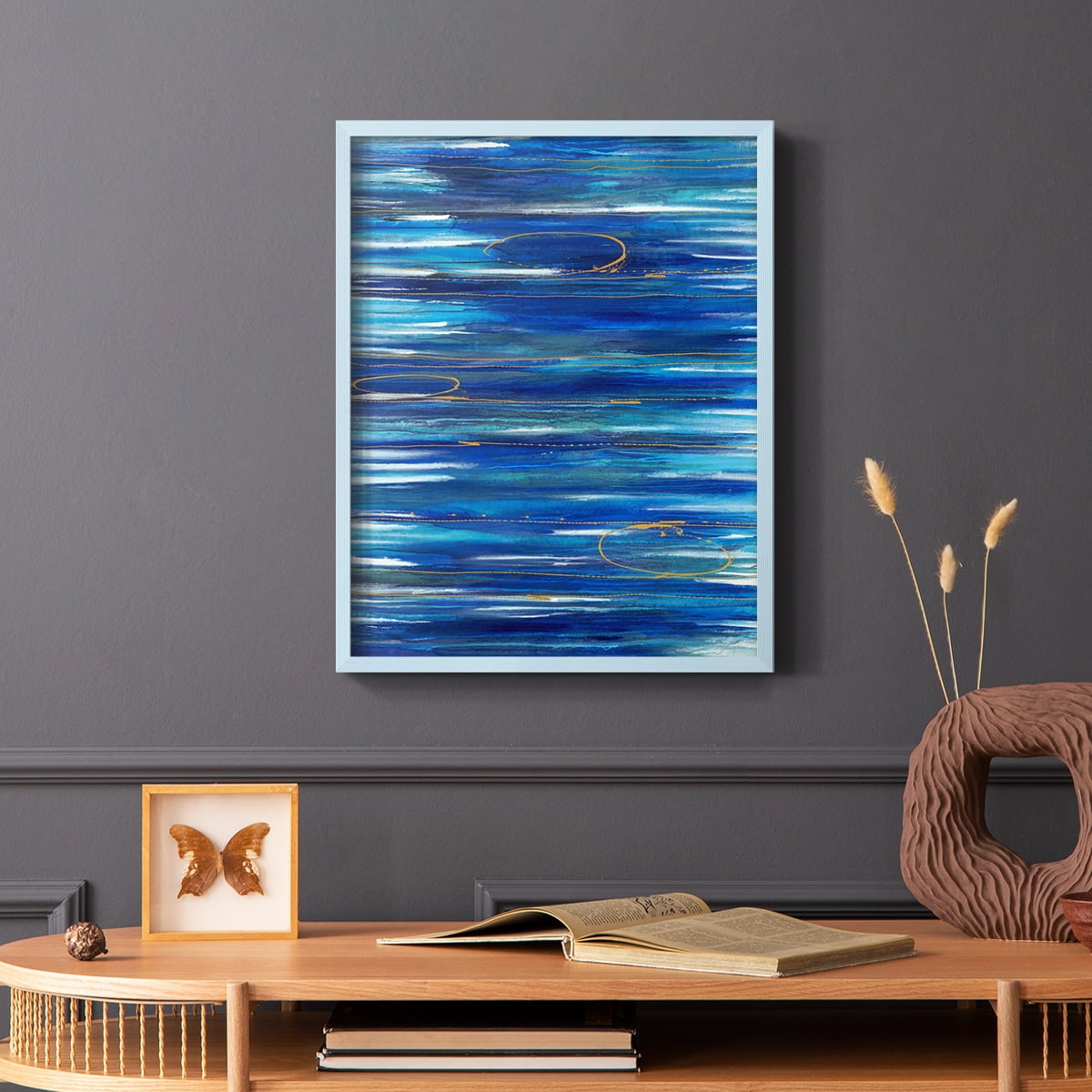 Waterworld Framed Print in Blue Solid Wood 11 x 14 Framed Print