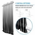 thumbnail image 3 of Black White Door Curtains for Door Window, French Sidelight Front Back Door Curtains With Tieback, Ombre Gradient Striped Minimalist Texture Kitchen Rod Pocket Drapes Panel, 54"x40", 3 of 5