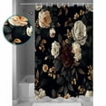 thumbnail image 3 of Extra Long Shower Curtain 72x96 Inch, Vintage Black Floral Shower Curtain Waterproof Bathroom Decor Spring Seasonal Botanical Blooms Fabric Bath Curtain Set Accessories with Hooks, 3 of 6