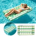 thumbnail image 4 of Inflatable Water Lounge Float with Non Bottom, Portable Oversized Floating Mat Chair for Pool Lake Beach and Water Relaxation(Green,133x71cm), 4 of 6