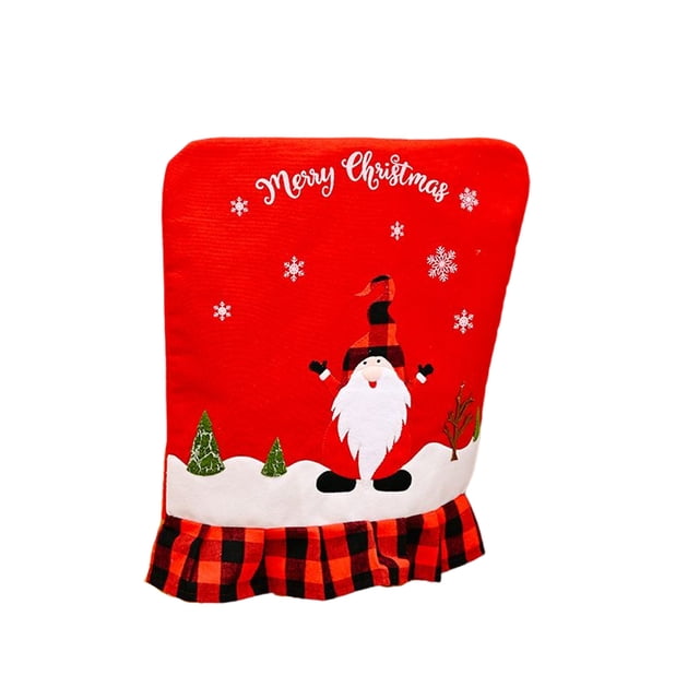 Toystoory Funda para silla de comedor de Navidad, gnomo de dibujos animados, funda para asiento de Papá Noel, protección para muebles, Antimacassar, Kits de decoración para fiestas Papá Noel rojo Toystoory HA070237-01B