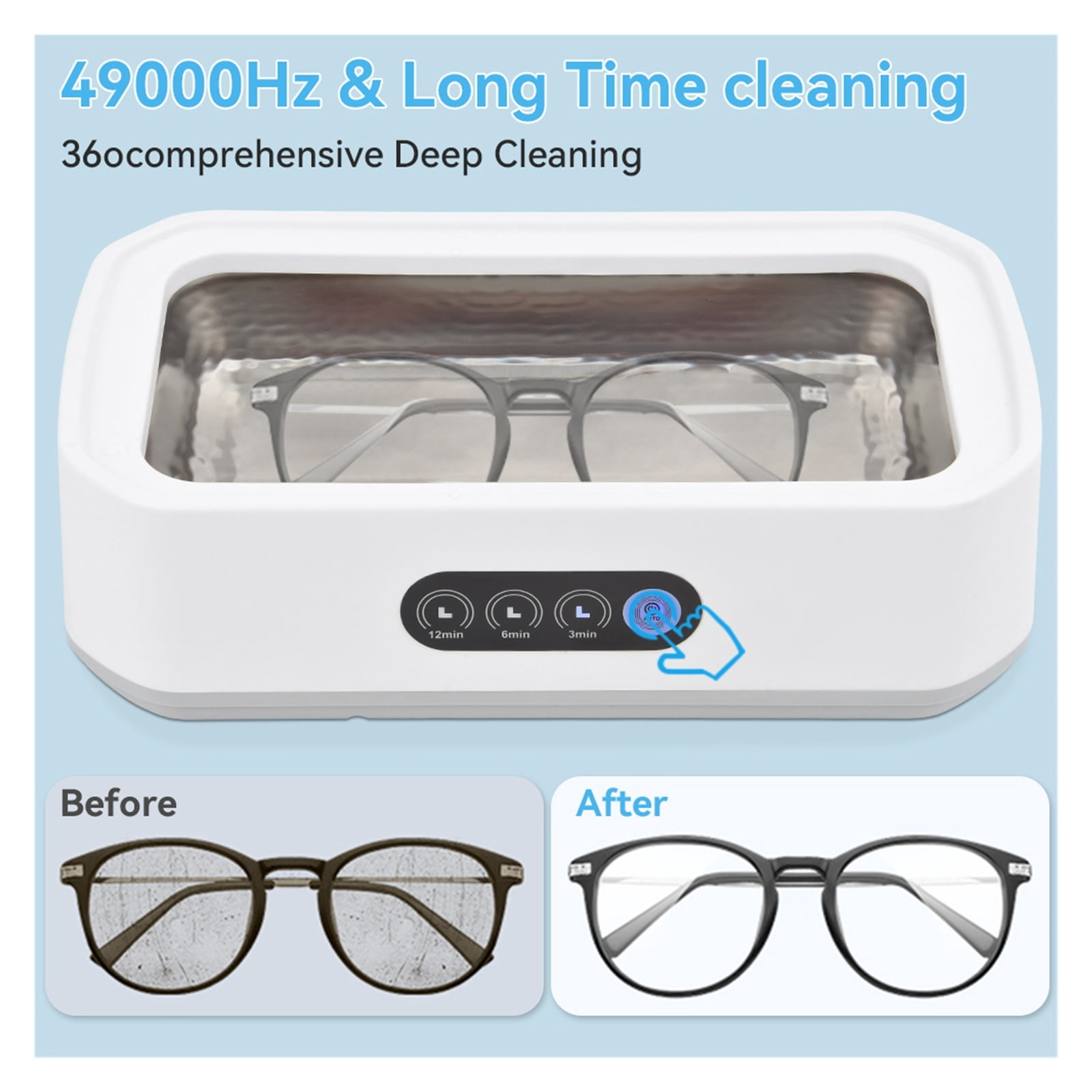 Ultrasonic Cleaning Machine Glasses Cleaning Machine Large Capacity Jewelry Professional Cleaner ,Convenient to Use