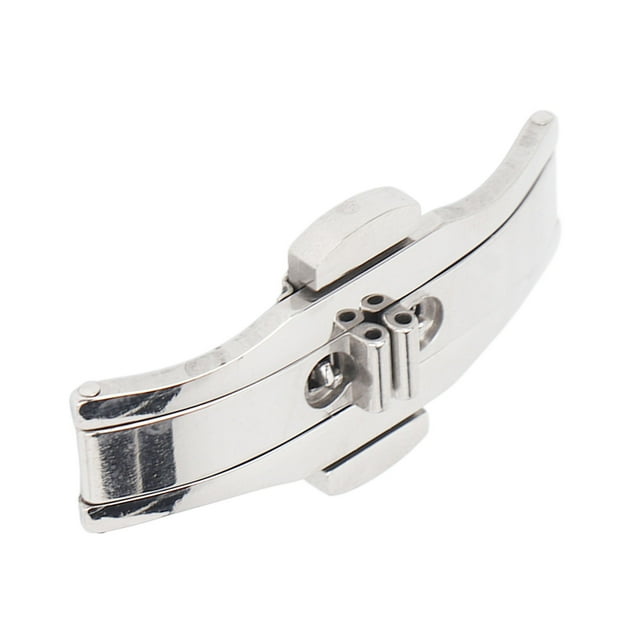 Folding Deployment Clasp, Universal Silver Burr Free Stainless Steel Watch Buckle Easy To Install For Replacement