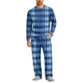 thumbnail image 2 of HAJWOH Men's Long Sleeve Plaid Pajama Set with Elastic Drawstring Waist Pants for Home Loungewear, 2 of 5