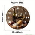thumbnail image 2 of ZXCXRQFa Red Wine Glass Leaf Grapes Round Wall Clock Daisy Silent Non Ticking Wooden Wall Clocks Battery Operated for Home Office School Decor,10 Inch, 2 of 7