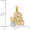 thumbnail image 4 of 14K Two-Tone With White Rhodium I Love You Hearts Charm (17.5 X 13.9) Made In United States k9130, 4 of 5