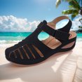 thumbnail image 4 of Likrtyny Sandalias Punta Cerrada para Mujer Sandalias Planas Casuales para Viajes Al Aire Libre (Negro 37), 4 of 9
