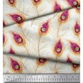 thumbnail image 2 of Soimoi polyester Crepe Fabric Peacock Feather Print Sewing Fabric Yard 42 Inch Wide, 2 of 3