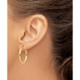 thumbnail image 4 of 14K Yellow Gold Diamond-Cut Hoop Earrings (25 X 3) Made In Peru tf554, 4 of 6