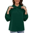 thumbnail image 5 of Asklazy Womens Dressy Chiffon Blouse Business Work Casual Tie Neck Shirt Tops,US Size,M,Dark Green, 5 of 13