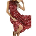 thumbnail image 6 of STARVNC Women Floral Print Ruffle Crew Neck Sleeveless Midi Dress, 6 of 10