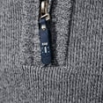 thumbnail image 5 of Iugvhana Mens Classic Fit Quarter Zipper Knitted Sweater Casual Splicing Slim Long Sleevee Stand Collar Sweaters Pullovers Dark Gray XXXL, 5 of 8