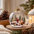 thumbnail image 5 of Clear Christmas Diorama Bauble Ornament 2D Winter Scene Festive Christmas Tree Hanging Decor for Mantel Window Holiday Gift Idea, 3.15In #, 5 of 7