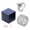 White K, variant on Love You Ring Projection Crown Two In One Ring 100 Languages Rubik Cube Ring BoxSet Geometric Rhinestone Inlay