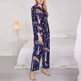 thumbnail image 3 of Fotbe Floral Hippie Mushrooms Pattern Long Sleeve Pajama Set for Women,Sleepwear Set,2-piece Loungewear Set,Soft PJs Comfy Nightwear with Pockets -Large, 3 of 7