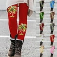 thumbnail image 2 of Zhanying Leggings de Sapin de Noël 3x Collants Confortables Résistants aux Plis à Rayures Noires et Rouges Grande Taille Rouge G, 2 of 5