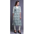 thumbnail image 3 of Bimba Kurti Droit Décontracté Imprimé Manches 3/4 Robe Kurta Longue pour Femmes, 3 of 6