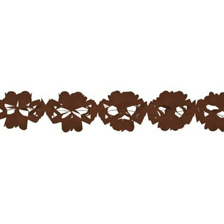 Tissue Paper Wreaths - 10' Brown Diecut Floral Paper Tissue Decorative Hanging Garland