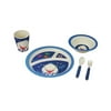 Shark 5 Pieces Kids Dinnerware Set 9" Plates,7 1/2"Dia. x 3"H Cup,6 1/2" Bowl,5 3/8" Fork/Spoon,Pack of 3