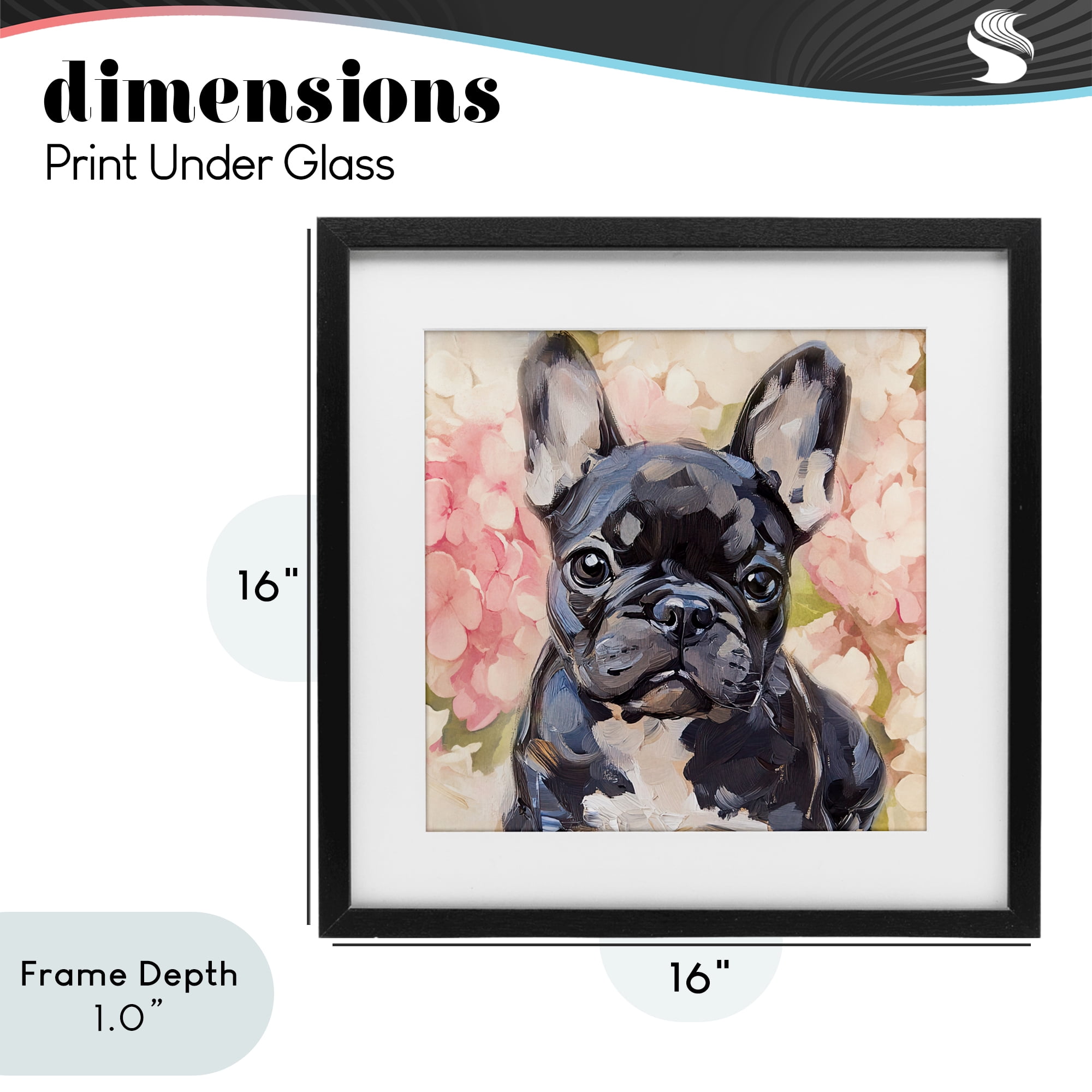 Stupell Industries Sweetest Little Bulldog Black Framed Print Under Glass, design by Tina LeCour
