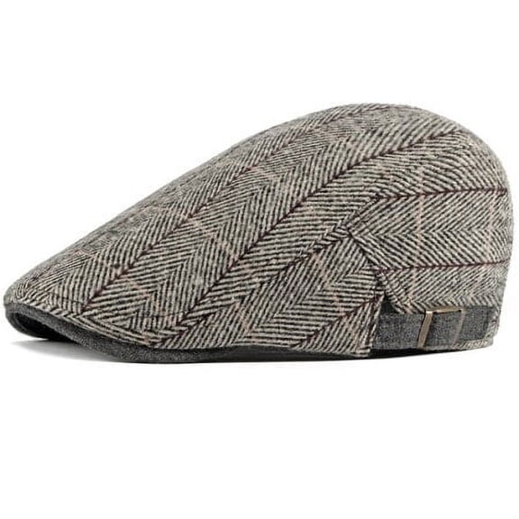 SikaFu Beret Cap Vintage Plaid Women Men Wool Hat Cap Retro Adjust Ivy Flat Newsboy Cap Artist Painter Hat Autumn Winter Berets